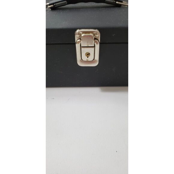 MMF Industries Major Metal Fab Co.  11 x 7.75 x 4 Black Cash Box ~Vintage~ - Picture 10 of 10
